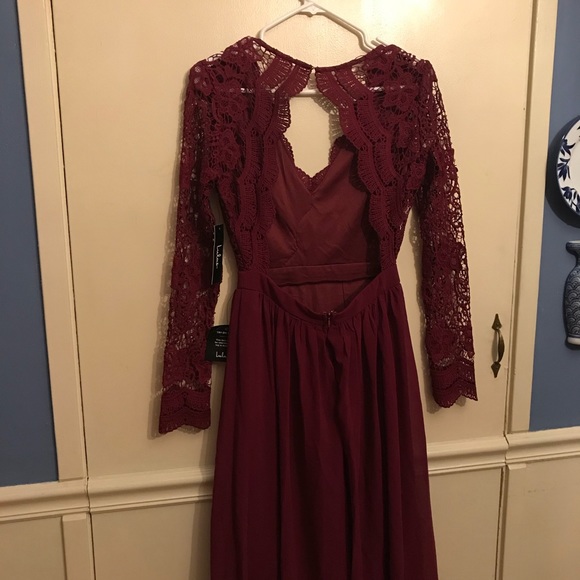 Love Burgundy Lace Maxi Dress Sm 
